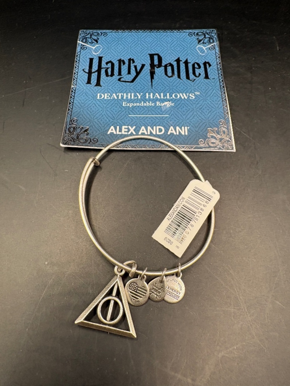 Alex & Ani Harry Potter Deathly Hallows Silver Tone Expandable Bracelet NWT